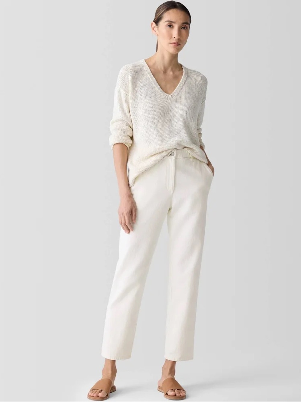 Eileen Fischer Organic Cotton Tapered Ankle Pant